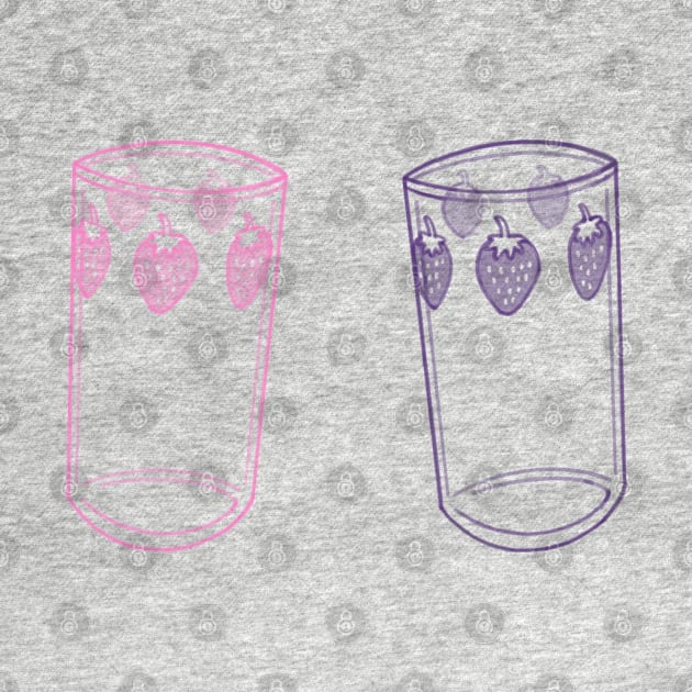 Nana anime strawberry glasses (pastel pink and purple) by little-axii